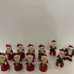 11 porcelain Santa ornaments Christmas ornaments